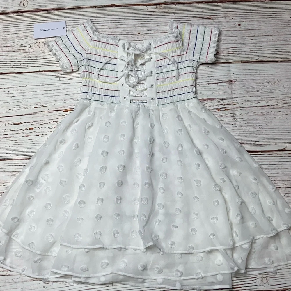NWT Lovers + Friends Off The Shoulder Babydoll Mini Dress in White Sz S - Picture 12 of 16
